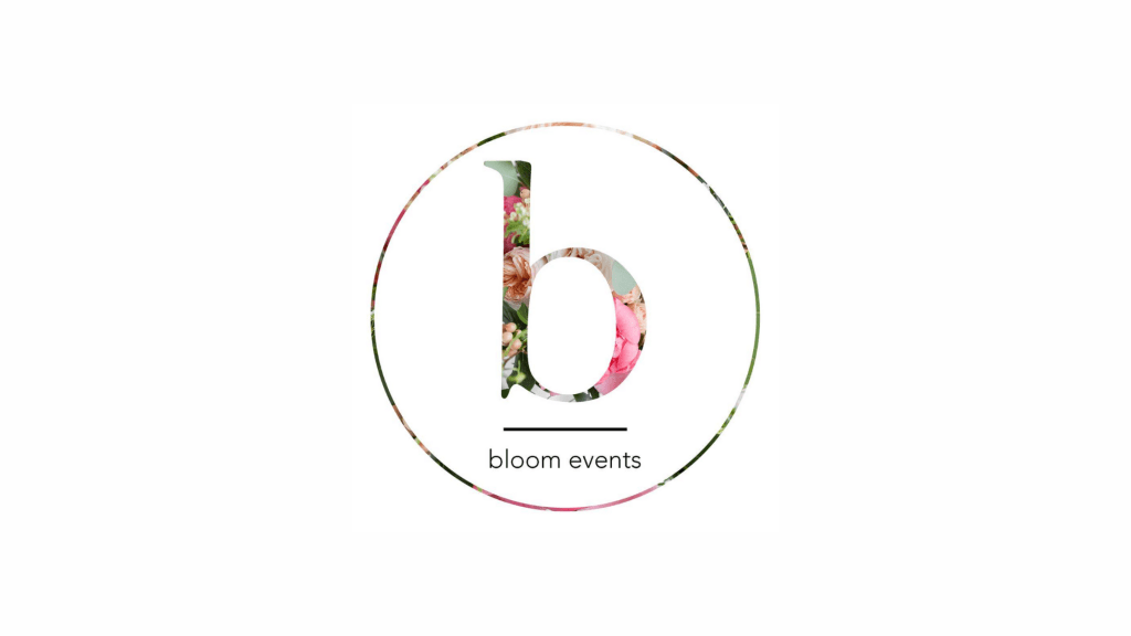 circle with b in centre, logo for vancouver event decor company Bloom Events Van
